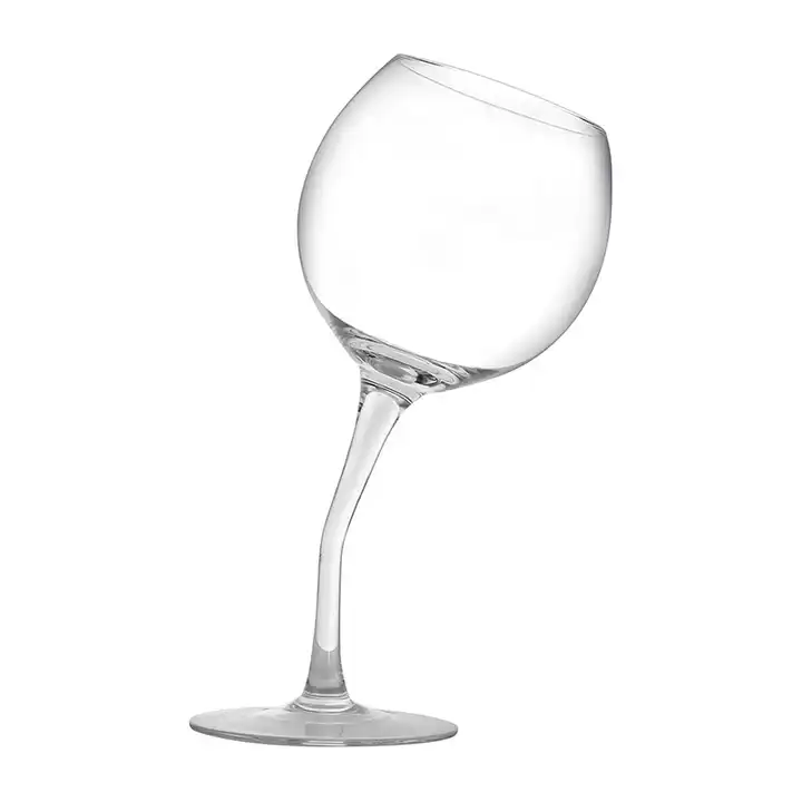 Modern Curved Stem Slanted Clear Red Wine Glass - Buy Modern Curved Stem  Slanted Clear Red Wine Glass Product on