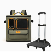 Sac à dos de transport pour animaux de compagnie (chiens et chats) multifonctionnel, respirant, portable et de haute qualité, avec roulettes – Service de première classe