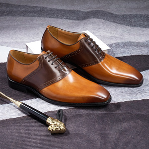 Zapatos de vestir de cuero personalizados de diseñador con cordones, punta redonda, de alta gama para hombre, zapatos de cuero transpirables que aumentan la altura, de lujo. - Product Image 6