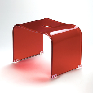 Tabouret acrylique rouge transparent personnalisé Tabouret stable de couleur arc-en-ciel avec coussin antidérapant - Product Image 1