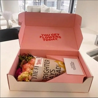 Cajas de Flores Corrugadas Personalizadas de Alta Calidad para el Día de la Madre, Cajas de Regalo Florales Creativas, Embalaje Biodegradable con Relieve