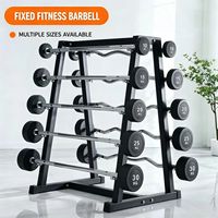 Barre de musculation fixe personnalisable, ensemble de barres de musculation durables recouvertes de caoutchouc avec plusieurs spécifications pour usage commercial en salle de sport