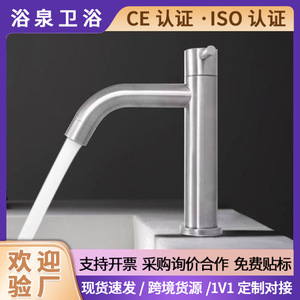 Stainless Steel Basin Faucet Single Handle Deck Mounted Minimalist Design For Bathroom Sink Handwashing Countertop Balcony - Product Image 5