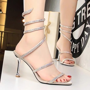 Zapatos de Mujer, Nuevos, Elegantes, con Pedrería, Diseño Sexy, con Correa en el Tobillo, Tacones de Aguja, Sandalias - Product Image 6