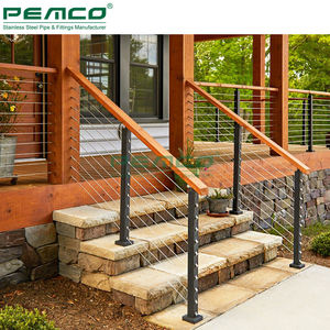 <span class=keywords><strong>Rampe</strong></span> d'<span class=keywords><strong>escalier</strong></span> en câble métallique pour intérieur, 40x40 50x50 mm, balustrade en <span class=keywords><strong>acier</strong></span> inoxydable, garde-corps vertical en câble - Product Image 2