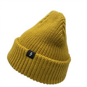 Factory Custom Woven Label Patch Multi-colored Choice <b>Acrylic</b> Plaid <b>Letter</b> Image Adjustable Unisex Toque Knitted Winter Hats - Product Image 2