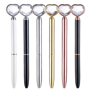 Heart Crystal Top Metal Ballpoint <b>Pen</b> Custom Printed Logo Multi‑color Elegant <b>Pen</b> For Business Wedding Giveaway - Product Image 2