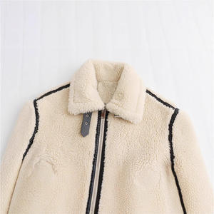 <span class=keywords><strong>LEA</strong></span> 2025 invierno nuevo abrigo de <span class=keywords><strong>lana</strong></span> de oveja cruda de tejido grueso suelto informal para mujer piel cálida - Product Image 3