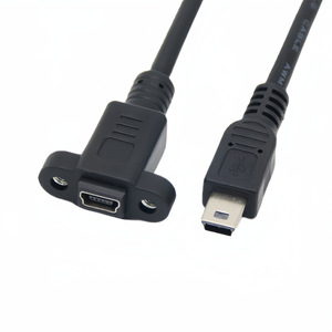 Cable de extensión mini USB macho a hembra de 17 mm con orificios para tornillos para una conexión segura, cable de datos - Product Image 4