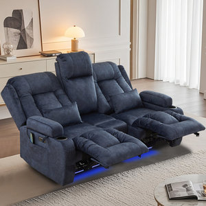 Canapé inclinable électrique avec chaleur et massage, canapé inclinable double 2 places avec ports USB et porte-gobelets - Product Image 2
