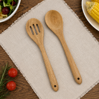 Cuillère en bois d'acacia personnalisée avec logo, cuillère de cuisine en bois massif naturel, vente en gros