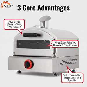 XL-Commercial Large Stainless Steel Gas Pizza Oven with <strong>Knob</strong> Control, Household Outdoor Baking Machine for Pizza Egg Tart - Product Image 3