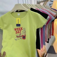 Modèle FYK236 à 0,75 dollar, taille M-XL, âges 2-6, vêtements pour enfants en coton pur, t-shirts pour bébés à manches courtes