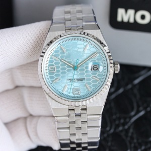 Nouvelle montre mécanique pour homme New <span class=keywords><strong>Land</strong></span> Resident Luxury Ice Blue Log 9015 avec mouvement <span class=keywords><strong>ETA</strong></span>, disque en nid d'abeille, luminescent, bracelet en acier inoxydable - Product Image 1