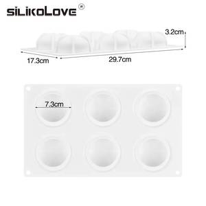 MUYULINS Factory 6-Cavity Hemispherical Maker LFGB Platinum Non-Stick BPA-Free <b>Silicone</b> Mousse Cake Mold - Product Image 2