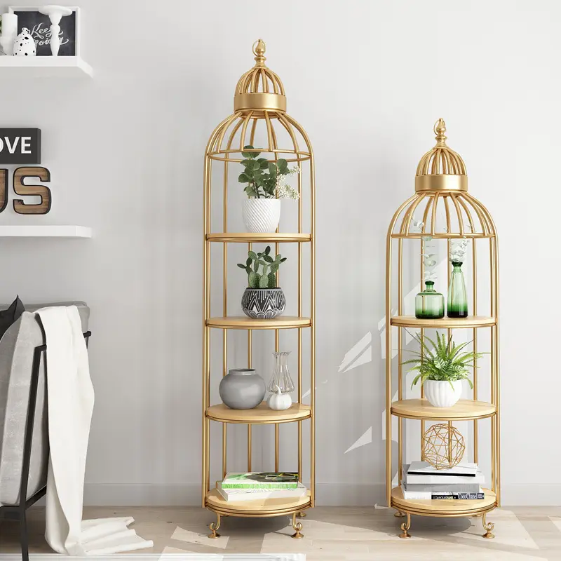 Étagère métallique de rangement en fer, cage à oiseaux, café moderne, étagère de présentation, pour magasin de fleurs, bureau, salon, ménage