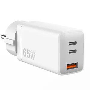 KC Sertifikat KCC Ground Type GaN 65W PD Charger 2C 1A Beberapa Port Dukungan PPS/FCP/SCP untuk Hua Wei iPhone MacBook Ipad