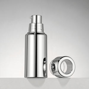 Gran oferta, 15ml, MOQ bajo, botella <span class=keywords><strong>de</strong></span> bomba redonda sin aire PET plateada con estampado en caliente para mascarilla y champú - Product Image 2