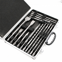 Pour accessoires professionnels : Ensemble de 11 forets et burins SDS-Plus mixtes pour marteau perforateur, mandrin SDS (pour le perçage du béton et de la maçonnerie)