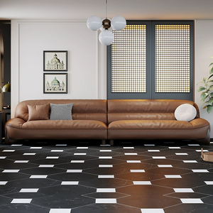 Sofa văn phòng da Ý, phòng tiếp tân, cuộc họp kinh doanh, Bộ Bàn cà phê Ba người đơn giản và hiện đại - Product Image 2