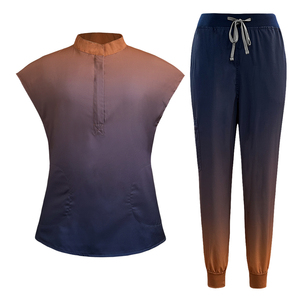 Stock Fast Delivery Gradient Colorful TS Scrubs 4 Way Stretchy Fashion Nursing Uniform Wholesale Medical Women Scrubs - Product Image 5