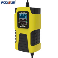 Chargeur de batterie de moto universel FOXSUR 6V 12V 2A à réparation automatique par impulsions pour batteries au plomb 6V 12V