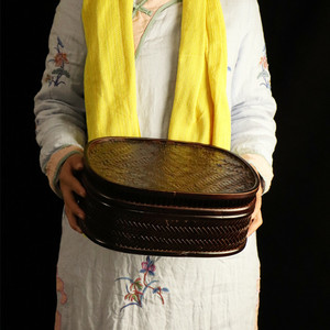 <b>Bamboo</b> Woven Basket With Lid Rectangle Tea Set Storage Box Desktop Organizer Gift Box Portable Food <b>Container</b> Zhejiang Origin - Product Image 3