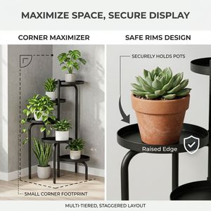 Support de <span class=keywords><strong>plantes</strong></span> décoratif en métal fin à plusieurs niveaux (2, 3, 4, 5 niveaux) <span class=keywords><strong>pour</strong></span> l'extérieur, idéal <span class=keywords><strong>pour</strong></span> le jardin - Product Image 4
