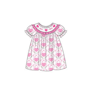 Conjunto <span class=keywords><strong>de</strong></span> Ropa Personalizada para Niñas, Traje <span class=keywords><strong>de</strong></span> San Valentín con Corazón Rosa <span class=keywords><strong>y</strong></span> Lazo para Bebés, Ropa <span class=keywords><strong>de</strong></span> Boutique para Niñas Pequeñas - Product Image 2