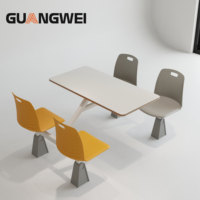 Table à manger moderne de luxe 4 places ensemble de chaises pour restaurant cantine école cafétéria hôtel hôpital panneau personnalisé meubles en bois