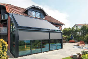 Store enrouleur électrique en <span class=keywords><strong>PVC</strong></span> coupe-vent et imperméable - Rideau de protection solaire pour gazebo et patio extérieur - Product Image 6