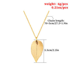 Collier de mode pour femmes Chaîne de chandail simple feuille creuse - Product Image 4
