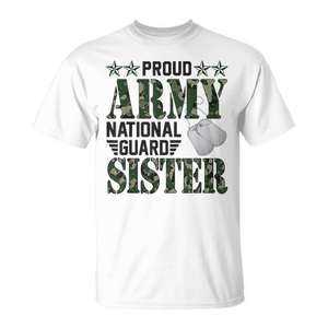 Camiseta Promocional Premium para Familiares Militares Orgullosos de la Guardia Nacional del Ejército con Diseño de Hermana - Product Image 1