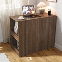 Bureau d'ordinateur moderne en bois de luxe avec rangement dissimulé pour la maison, la chambre à coucher, le salon ou l'hôtel, conçu pour une conception ouverte