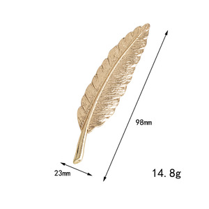 Tự làm thời trang giá rẻ vàng lá <span class=keywords><strong>Pin</strong></span> Trâm phụ nữ jewlery trang trí vàng bạc mạ Lông Lá ve áo <span class=keywords><strong>Pin</strong></span> Trâm cho Mens phù hợp với - Product Image 3