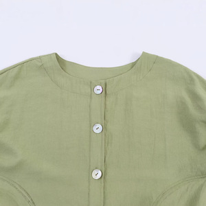 Blusa Vintage de Manga Abullonada Estilo Francés 2026 Personalizada - Blusa de Corte Holgado, OEM/ODM por Fábrica de Ropa China - Product Image 4