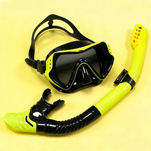JUNHAIINS Diving Mask And Snorkel Set Adult <b>Large</b> <b>Frame</b> Silicone Anti Fog Tempered Glass For Snorkeling - Product Image 1