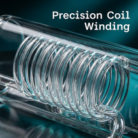 Tube en spirale en silice fondue de haute pureté DY QUARTZ 99,99% |   1200 ° Tuyau en verre de quartz résistant à la chaleur C |   Tailles personnalisées