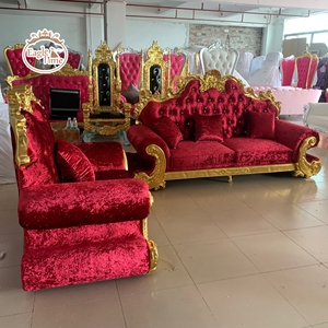Venta al por mayor barato de lujo boda real oro blanco chaise lounge trono sillas diseños - Product Image 4