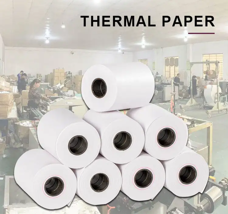 Rolos de papel térmicos sem bpa 80x80, rolo de papel para impressora térmica 57x40mm