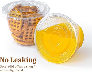Gobelets à sauce soufflé ronds jetables écologiques noirs de 35 ml pour restaurant à emporter, contenants alimentaires en plastique pour plats à emporter - Product Image 3