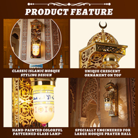 Applique murale en fer de style chandelier décoratif à design islamique, fabriquée par une usine OEM, avec éclairage LED