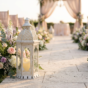 Wholesale Distressed White Metal <b>Moroccan</b> Lantern Handmade for Home & Weddings <b>Decoration</b> - Product Image 1