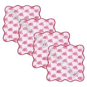 100% Cotton Hand Block Printed Table Scallop Napkin Set 100% Cotton Premium Quality Table Napkin Hem Stitch Indian Hand Block - Product Image 1