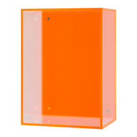 Cube organisateur en perspex orange uni fait à la main avec couvercle rabattable, cadeau d'anniversaire, socle, cube à 6 faces orange fluorescent