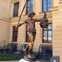 Statue d'david en bronze, décoration artistique de jardin en plein air