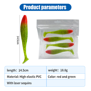 เหยื่อตก<span class=keywords><strong>ปลา</strong></span>แบบนิ่ม 14.5 ซม./19 กรัม ยืดหยุ่นสูง ทนต่อการ<span class=keywords><strong>กัด</strong></span> ลอยน้ำได้ หางรูปตัว T - Product Image 4