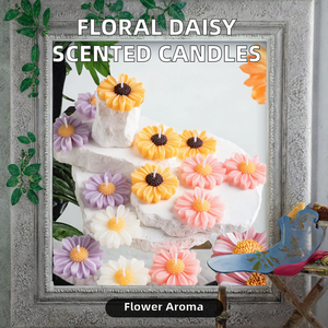 Magnifiques bougies artisanales en <span class=keywords><strong>cire</strong></span> de soja en forme de cœur, parfum marguerite florale, pour les fêtes, les bars, la décoration intérieure et la relaxation - Product Image 2