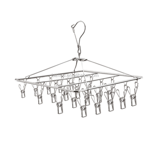 Fuente de la fábrica de Metal de acero inoxidable de secado plegable percha de lavandería Clips ropa percha rack - Product Image 4