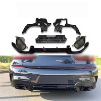 Diffuseur arrière noir brillant en ABS avec grandes sorties d'échappement carrées, compatible avec BMW Série 3 G20 2020-2022